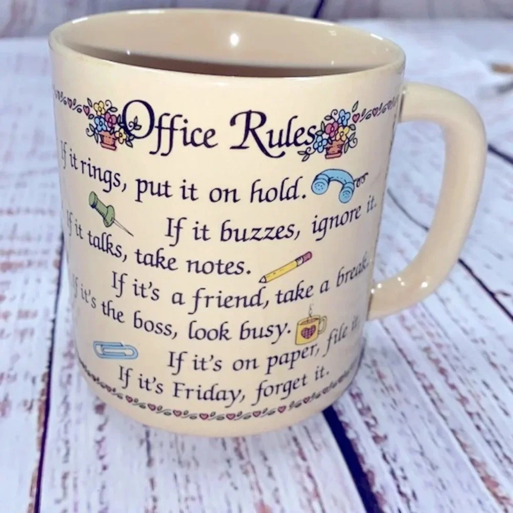 Vintage office rules coffee mug